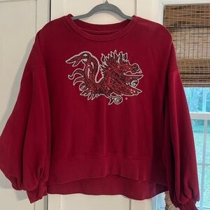 Gamecock Garnet Sweatshirt with Sequin Embroidered Logo
